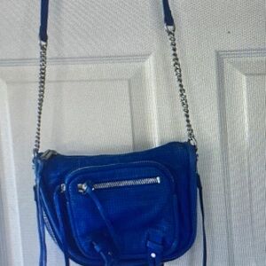 Elegant Blue Leather Crossbody Bag
